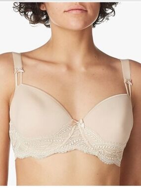 Simone Perele Paris Eden 3D Molded underwire quiet luxury beige bra 32 E / DD